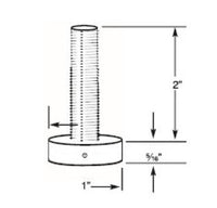 Leg Leveler, 3/8"-16 Thread, 2" L with Tightening Socket, Chrome