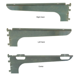 Wood Shelf Bracket, A-line, 12" & 14", RH, LH, & Ctr, Friction Fit, Satin Zinc