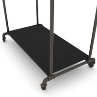 Pipeline Adjustable Double Bar Ballet Rack with Base Shelf