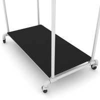 Pipeline Adjustable Double Bar Ballet Rack with Base Shelf