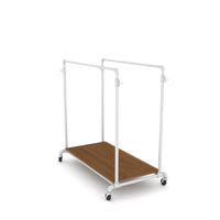 Pipeline Adjustable Double Bar Ballet Rack with Base Shelf