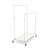 Pipeline Adjustable Double Bar Ballet Rack with Base Shelf