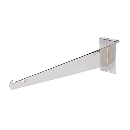 Shelf Bracket W/ Lip, For Grid, 12", Chrome