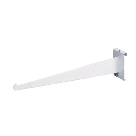 Shelf Bracket W/ Lip, For Grid, 12", White