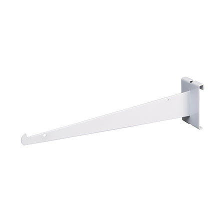 Shelf Bracket W/ Lip, For Grid, 12", White