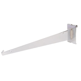 Shelf Bracket W/ Lip, For Grid, 14", Chrome