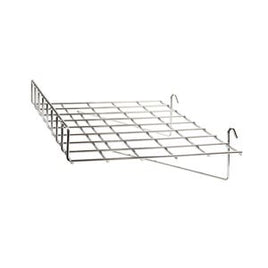 Straight Shelf W/ Lip, For Grid, 24"L X 15"D, Chrome