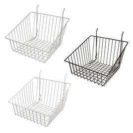 All Purpose Sloped Retail Display Basket, 12" x 12" x 8" - 4", sold in sets of 6, price ea