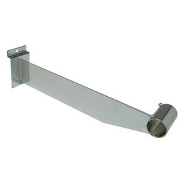 Hangrail Bracket, For Slatwall, 12", Holds 1" Rnd Tube, Chrome