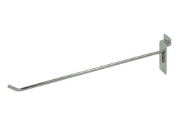 Display Hook, For Slatwall, 12"L, 1/4" Dia Wire, Chrome