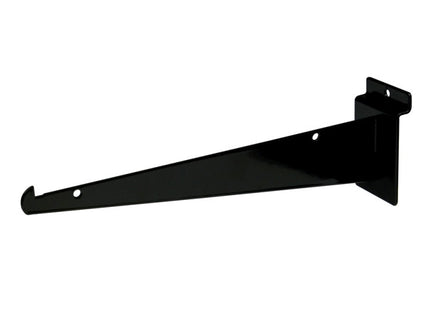 Shelf Bracket w/ lip, for Slatwall, 10", Black