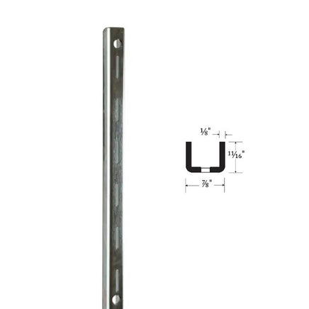 Slotted Standard, Super Heavy Duty, 1" Slots on 2" centers, (C-line), 48", Satin Zinc