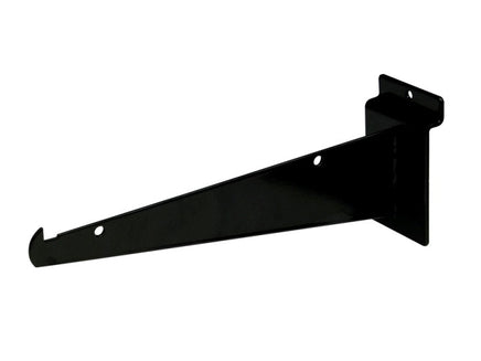 Shelf Bracket with lip, for Slatwall, 8", Black