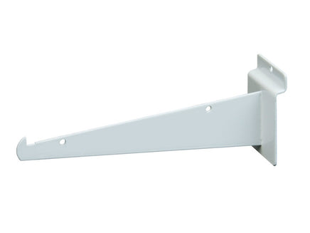 Shelf Bracket with lip, for Slatwall, 8", White