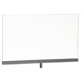 Signholder, 11"W X 8-1/2"H, Fits 3/8" Threaded Stem, Chrome Channel W/ Plexi Frame