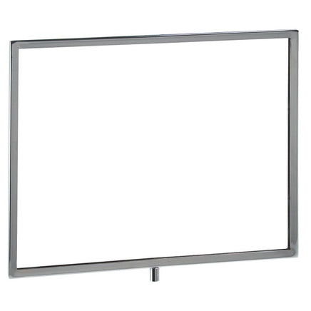 Signholder, 14"W X 11"H, Mitered Corners, Fits 3/8" Threaded Stem, Chrome