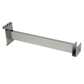 Hangrail Bracket, For Grid, 12'', Holds Rectangular Tube, Chrome