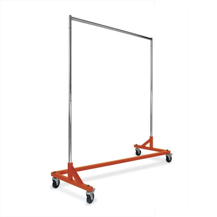 Z-Rack, 64"L X 70"H, Chrome With Osha Orange Base