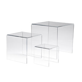 Acrylic Risers, Set Of 3, - 3", 4", 5" High