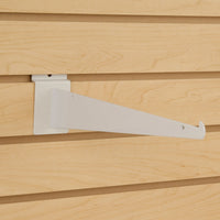 Shelf Bracket w/ lip, for Slatwall, 14", White