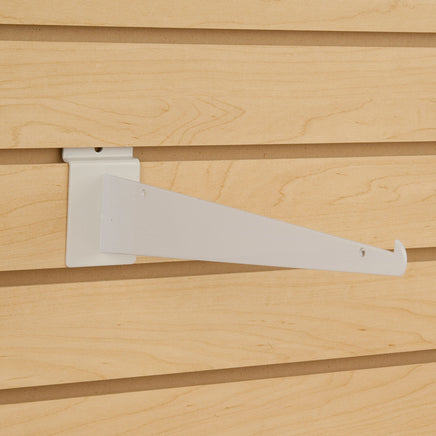 Shelf Bracket w/ lip, for Slatwall, 14", White