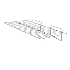 Straight Wire Shelf for Slatwall, 24" x 12", White (shipped in full boxes of 6)