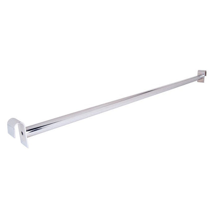 Straight Hangrail for Grid Panels, 48" long, Round Tubing, Chrome