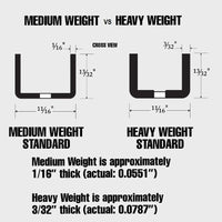 Slotted Standard, Med Duty + (13ga), 1/2" Slots on 1" ctr, (A-line), 96", Chrome