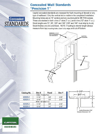 Recessed Standard, C-Line, 120" Long w 11/16'' Lip for 5/8" wallboard, Zinc