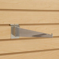 Shelf Bracket w/ lip, for Slatwall, 16", Chrome