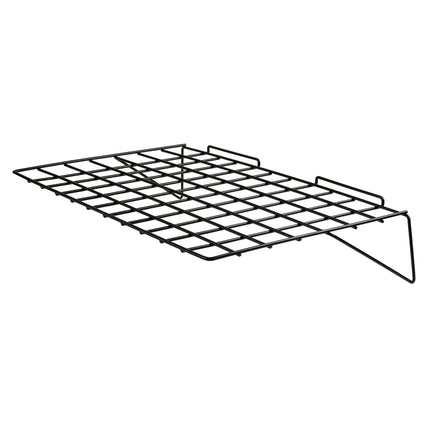 Straight Wire Shelf for Slatwall, 23-3/8" x 14", Black (shipped in full boxes of 6)