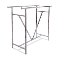 Heavy Duty Double Bar "H" Rack with V Brace, 49" - 70" High, Chrome