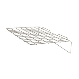 Straight Wire Shelf for Slatwall, 23-3/8" x 14", Epoxy Chrome (shipped in full boxes of 6)