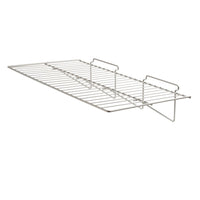 Straight Wire Shelf for Slatwall, 24" x 12", Epoxy Chrome (shipped in full boxes of 6)