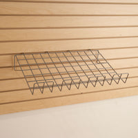 Downslant Wire Shelf for Slatwall with Front Lip, 22-1/2" x 14", Epoxy Chrome (shipped in full boxes of 6)